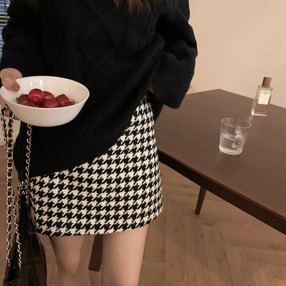Houndstooth Classic Style A- Line Skirt - FASHION - Your-Look