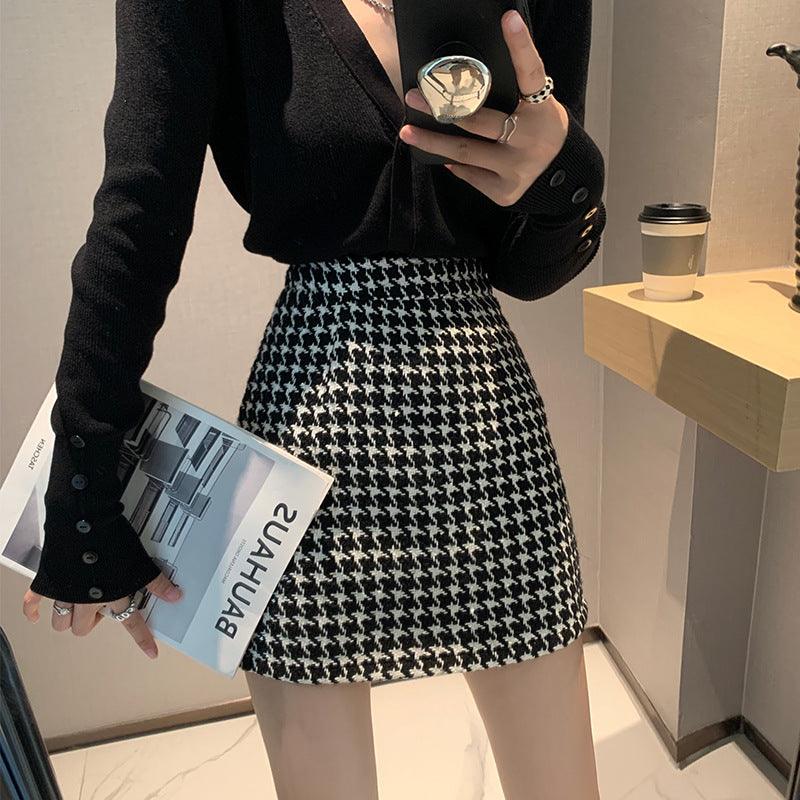 Houndstooth Classic Style A- Line Skirt - FASHION - Your-Look