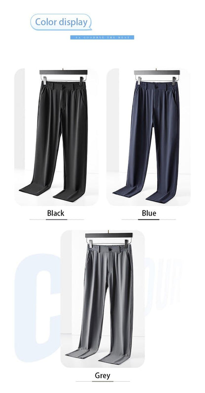 Ice Silk Draping Suit Pants Men&