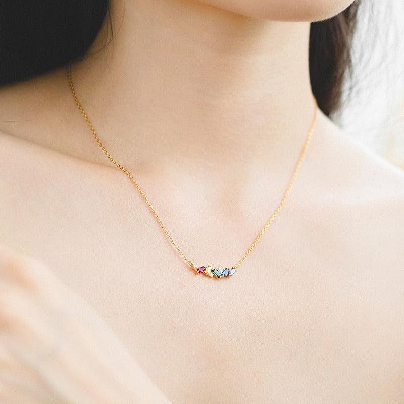 Japanese Light Luxury Rainbow Candy 925 Silver Necklace - Fashion - Your-Look