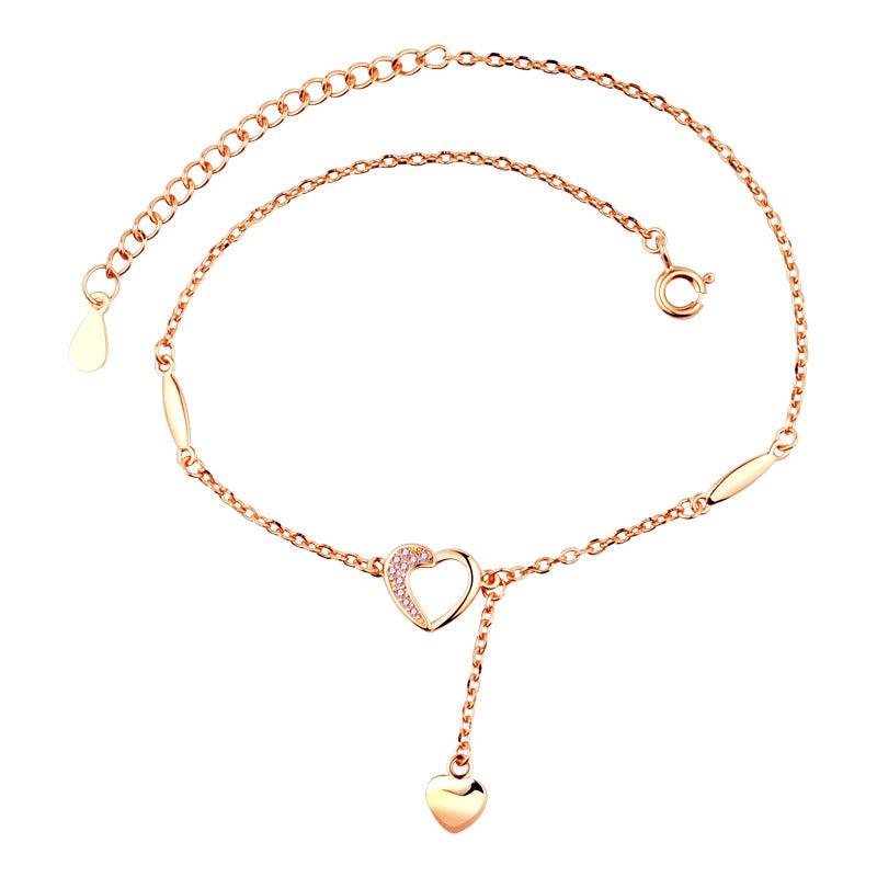 Korean Inspired: S925 Sterling Silver Anklet Plated With 18K White/Rose/Yellow Gold - Your-Look