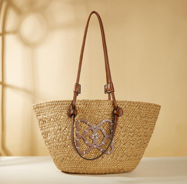 Stylishly Spacious: Large Capacity Mummy Woven Straw Bag - Your-Look