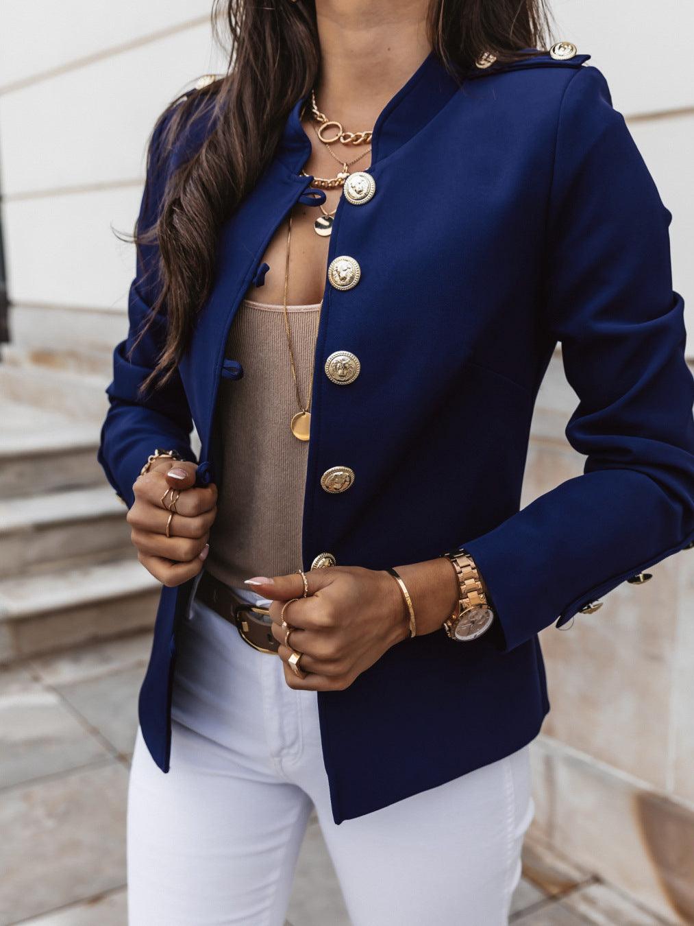 Sleek Sophistication: Long-Sleeved Slim-Breasted Small Blazer - Your-Look