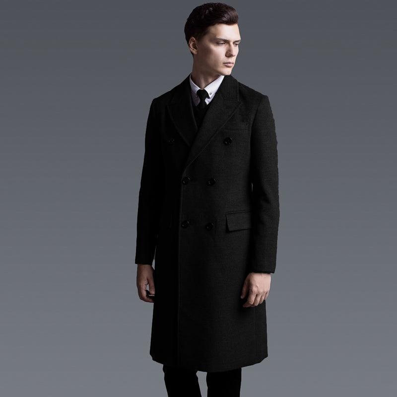 Double Breasted Long Sleeve Long Cashmere Coat Large Size -  - Your-Look