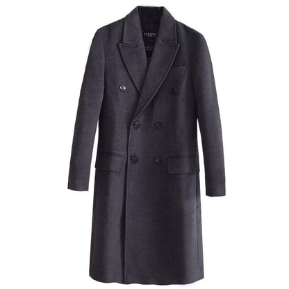 Double Breasted Long Sleeve Long Cashmere Coat Large Size -  - Your-Look