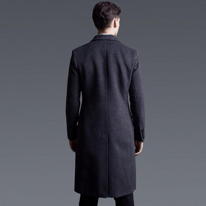 Double Breasted Long Sleeve Long Cashmere Coat Large Size -  - Your-Look