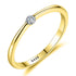 Luxurious Sterling Silver Diamond Ring with 14K Gold Plating - Your-Look