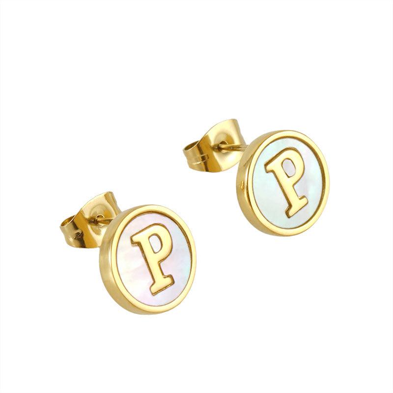 Make a Personal Statement with Titanium Steel 26 English Alphabet Letter Earrings - Your-Look