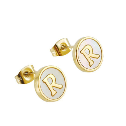 Make a Personal Statement with Titanium Steel 26 English Alphabet Letter Earrings - Your-Look