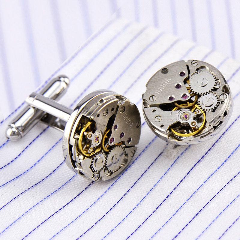 &quot;Elegance in Motion&quot; Mechanical Movement French Shirt Cufflinks - Showcase Timeless Sophistication with Precision Engineering - Your-Look