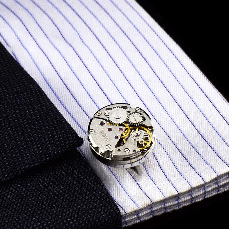 &quot;Elegance in Motion&quot; Mechanical Movement French Shirt Cufflinks - Showcase Timeless Sophistication with Precision Engineering - Your-Look