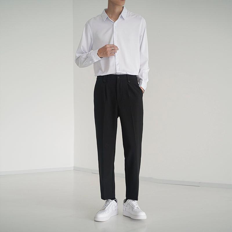 Mens Loose-fitting Casual Straight Nine-quarter Pants