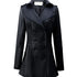 "Effortlessly Chic: Mid-Length Leather Wind Coat for Women&