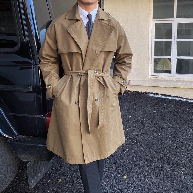 Commuting Mid-length Trench Coat With Double-breasted Lapels - - Your-Look