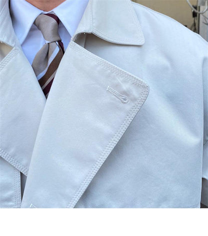 Commuting Mid-length Trench Coat With Double-breasted Lapels -  - Your-Look