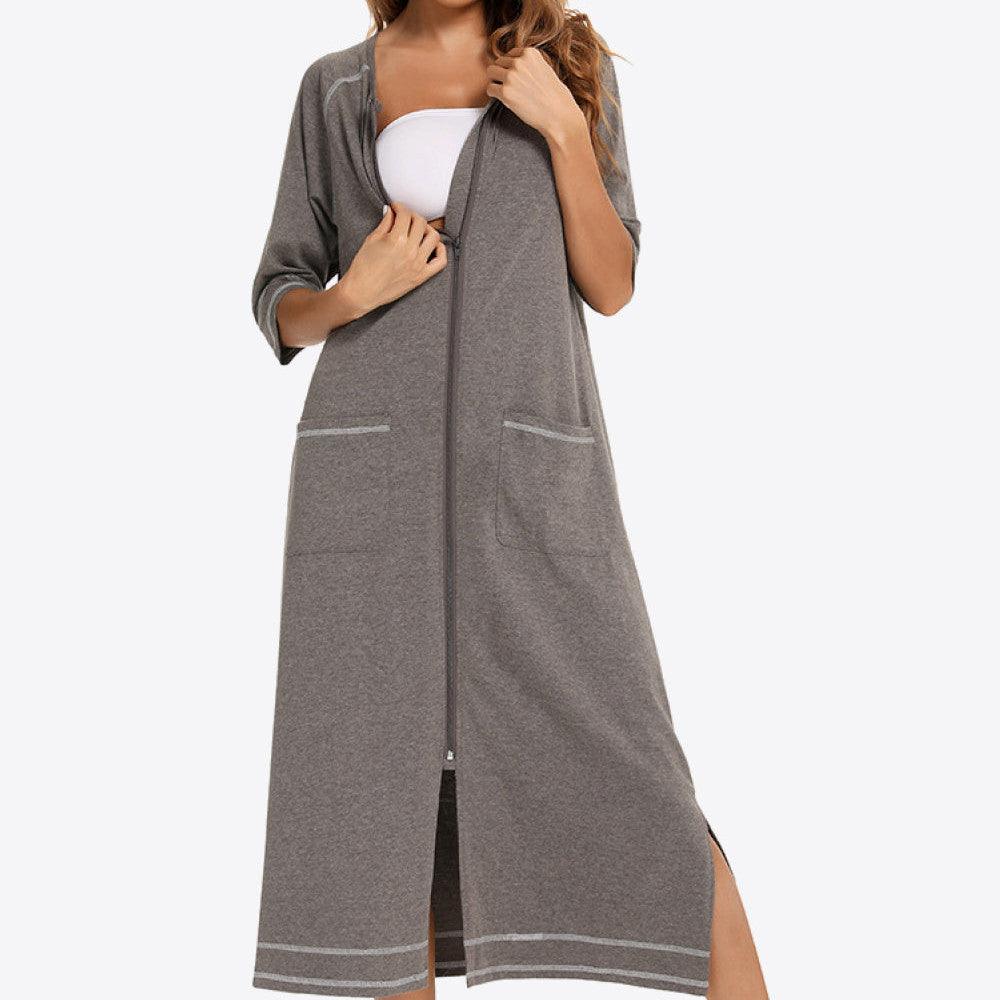 "Moments of Bliss" Comfortable Home Wear for Pregnant and Breastfeeding Women - Loose Pajamas with 3/4 Sleeves and Plus Size Robe - Your-Look