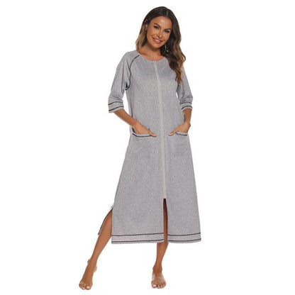 &quot;Moments of Bliss&quot; Comfortable Home Wear for Pregnant and Breastfeeding Women - Loose Pajamas with 3/4 Sleeves and Plus Size Robe