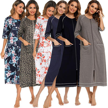 &quot;Moments of Bliss&quot; Comfortable Home Wear for Pregnant and Breastfeeding Women - Loose Pajamas with 3/4 Sleeves and Plus Size Robe - Your-Look