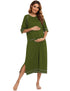 "Moments of Bliss" Comfortable Home Wear for Pregnant and Breastfeeding Women - Loose Pajamas with 3/4 Sleeves and Plus Size Robe
