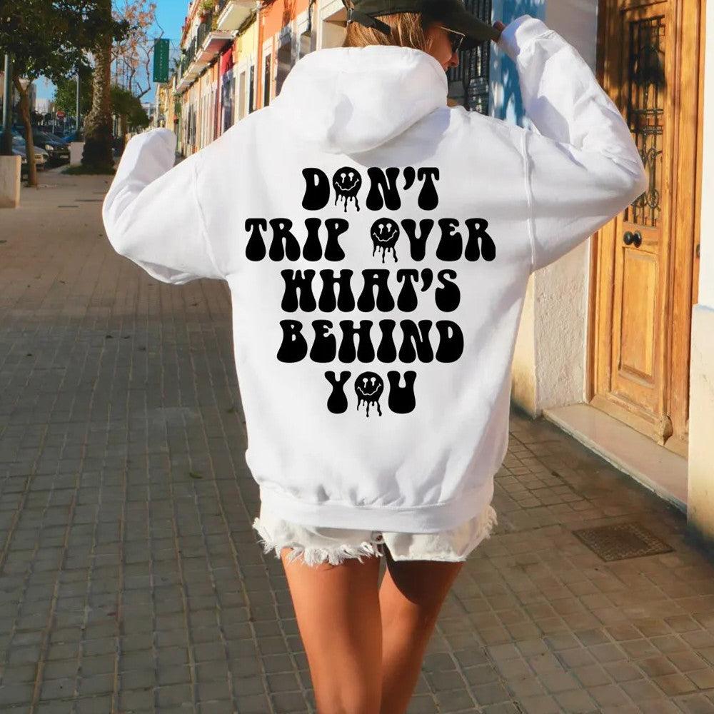 Leisure Pullover Drawstring Letter Print Pattern Hoodie - Fashion - Your-Look