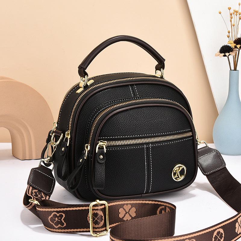 Versatile Black Crossbody Bag for Women | Multi-Zipper Design Shoulder Bag | Portable Fashion Handbag | Small Square Bag - Your-Look