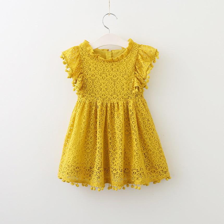 New Brands Dresses Tassel Hollow Out Design Princess Dress Kids Clothes - - Your-Look