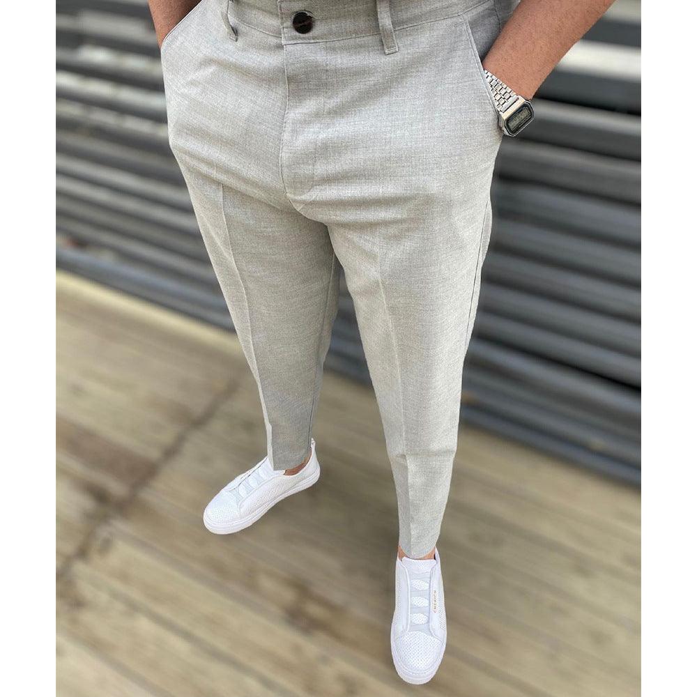 New Solid Color Casual Slim Comfortable Trousers Summer Men&