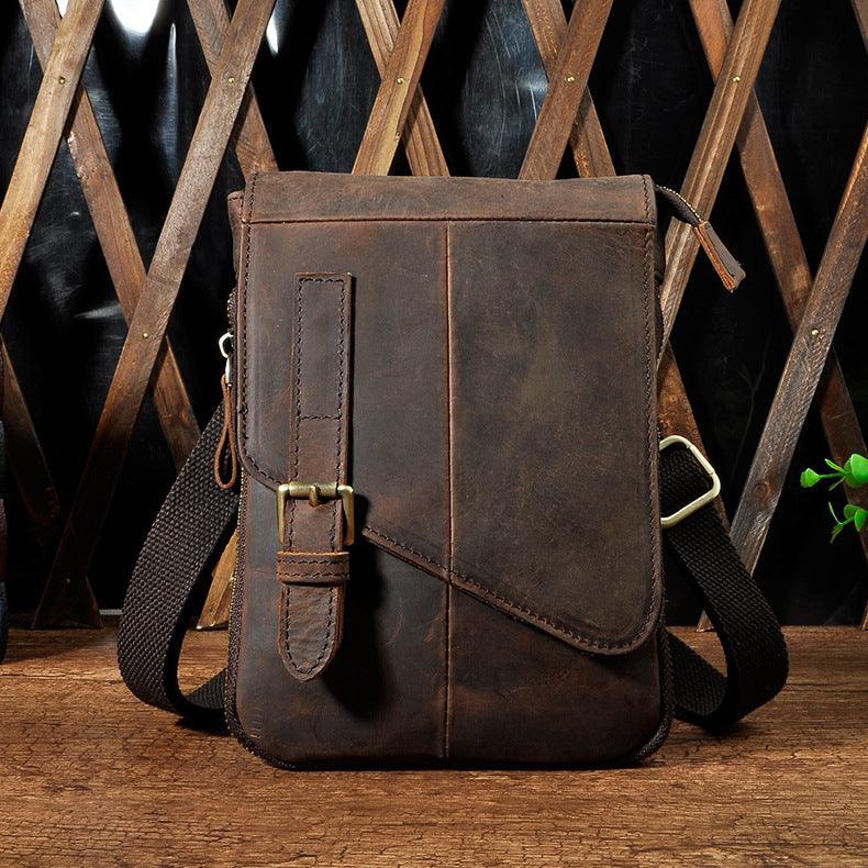 Elevate Your Style with the First Layer Oil Wax Leather Cowhide Shoulder Cross Chest Bag - Your-Look