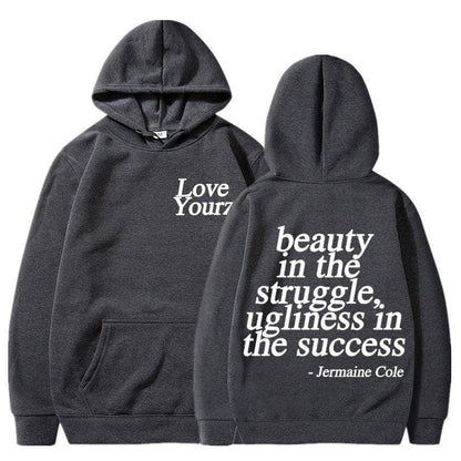 Cole Dreamville Love Yourz Lyrics Print Hooded Vintage Fas - Fashion - Your-Look