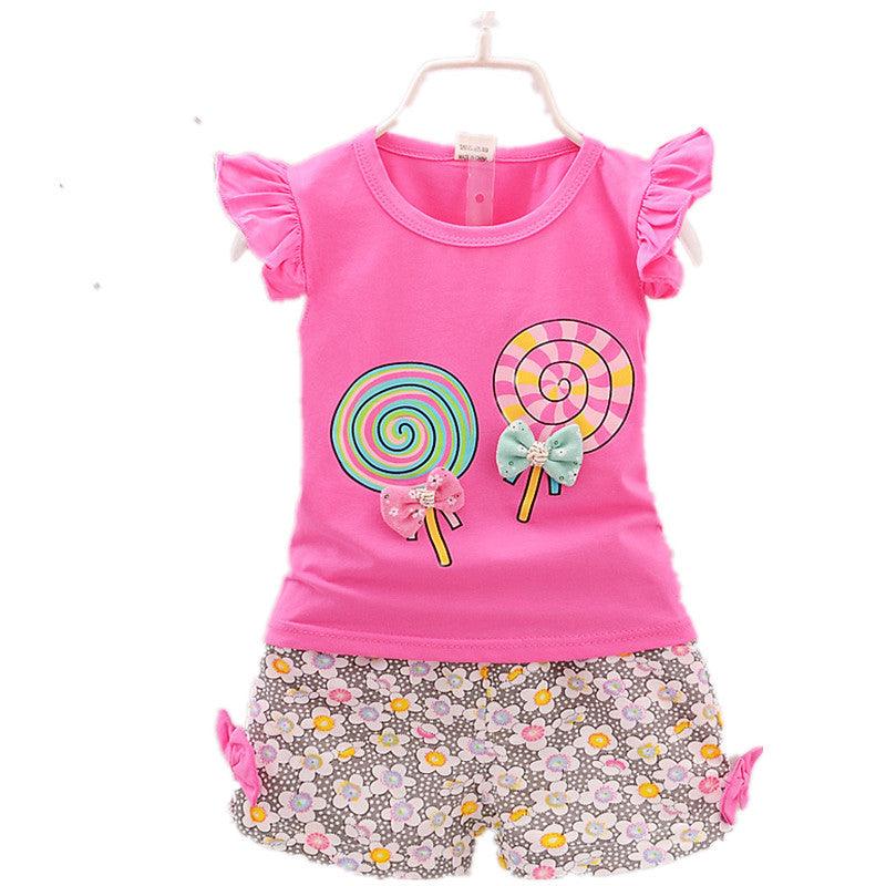 Girls Cartoon Two-Piece Korean Children&