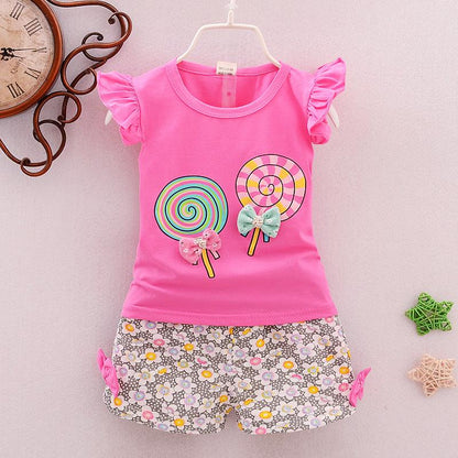 Girls Cartoon Two-Piece Korean Children&