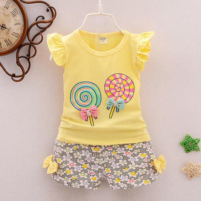 Girls Cartoon Two-Piece Korean Children&