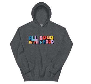 &quot;Positive Vibes&quot; Rounded Neck Sweatshirt - &quot;All Good in This Hood&quot;