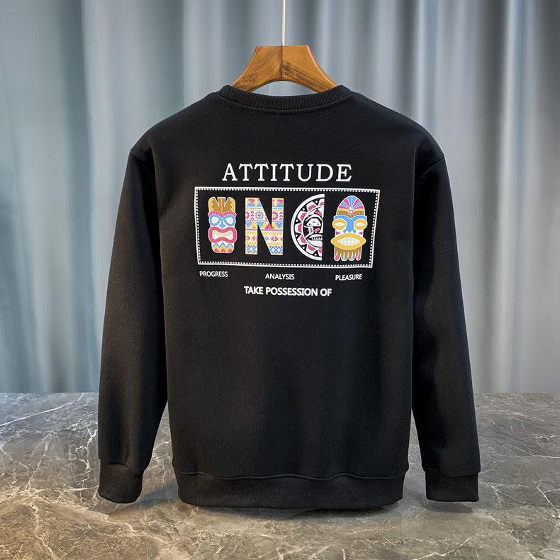 Printing Stylish Stylish Loose Round Neck Top Couple Ins Outer Wear Men - Fashion - Your-Look