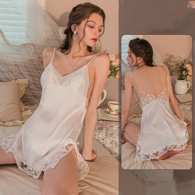 Pure Desire Elegance&quot; Lace Suspenders Pajamas - Indulge in Stylish Comfort - Your-Look