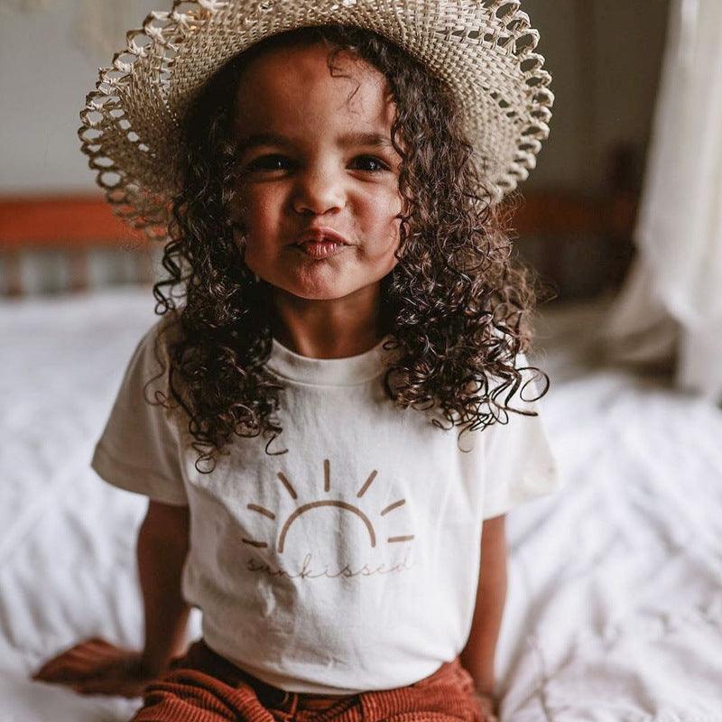 Girl Baby Simple White Cotton Short Sleeves - - Your-Look