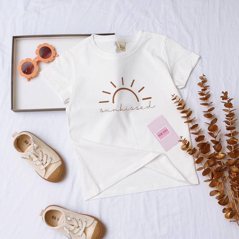 Pure Elegance: Girl Baby Simple White Cotton Short Sleeve Shirt | Classic Style for Little Ones