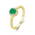 Radiant Elegance: S925 Sterling Silver Green Agate Ring with 14K Gold Plating - Your-Look