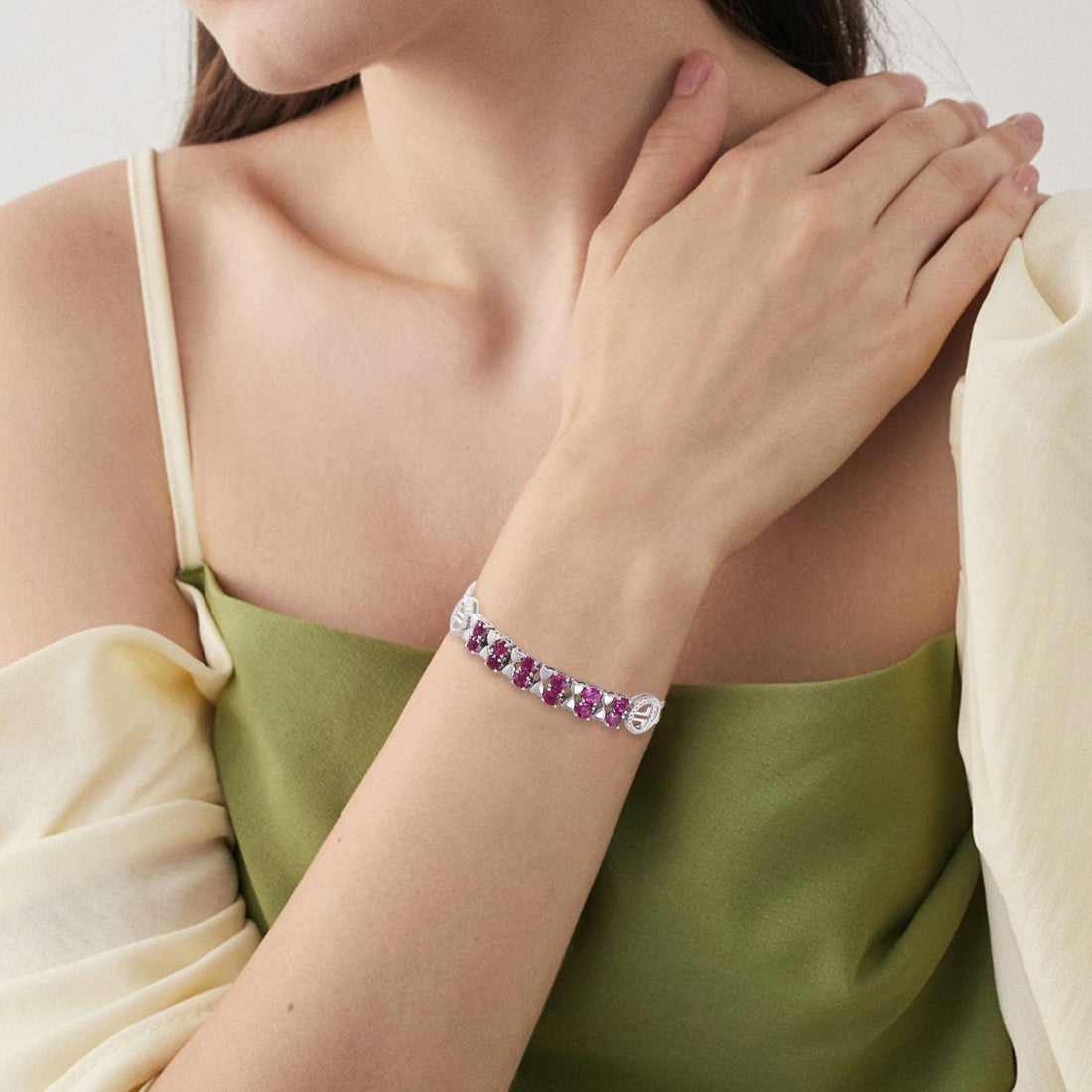 Radiant Purple Garnet Bracelet: S925 Sterling Silver Light Luxury Jewelry for Women - Your-Look