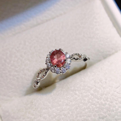Radiant Splendor: S925 Silver Natural Tourmaline Ring - Your-Look