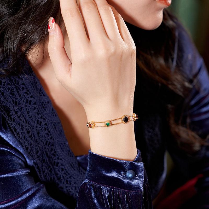 Rainbow Rainbow Color Zircon Double-layer Bracelet - Fashion - Your-Look