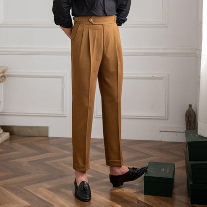 Retro Casual High Thin Non-ironing Straight-leg Trousers Men - Fashion - Your-Look