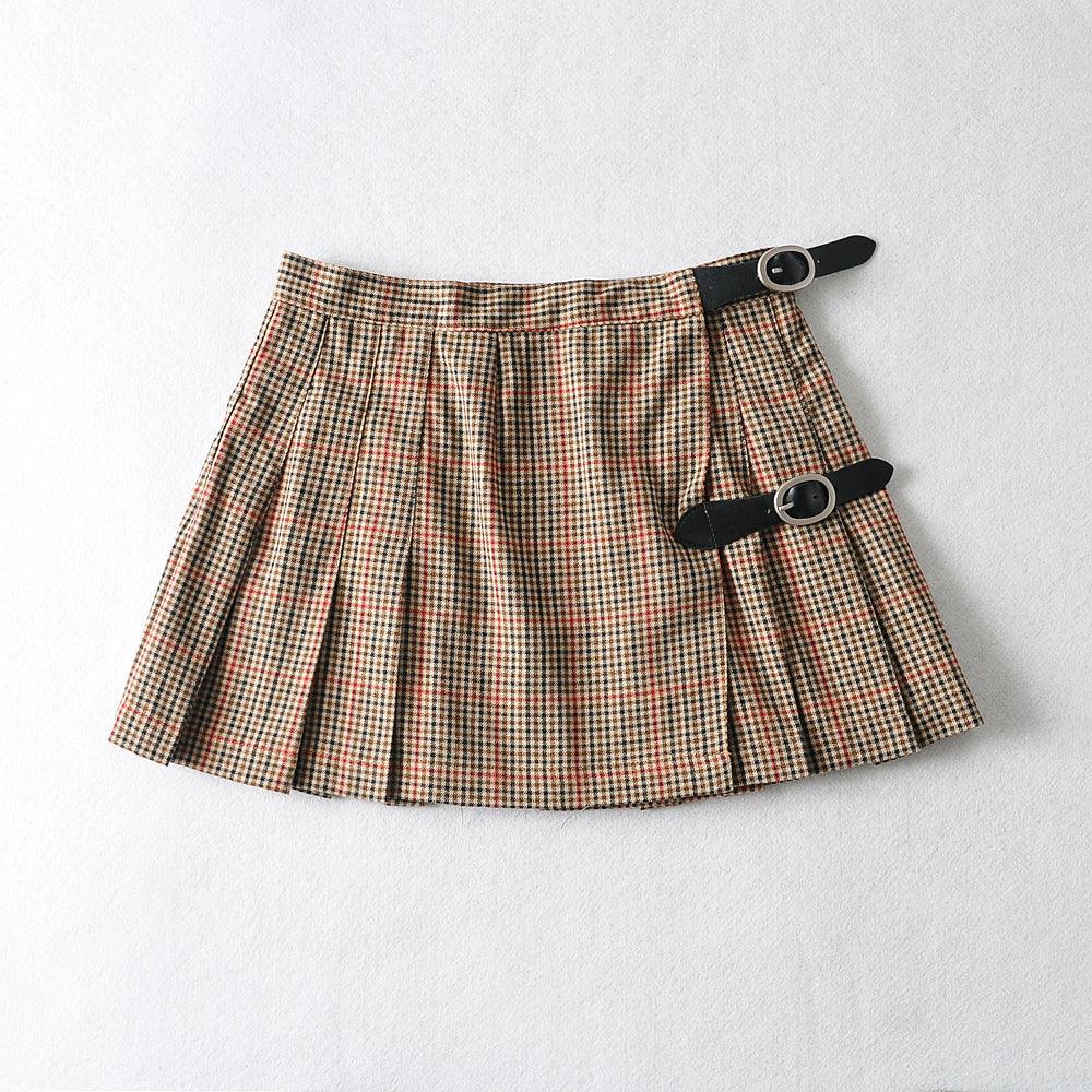 Retro Plaid Pleated Skirt - Your-Look