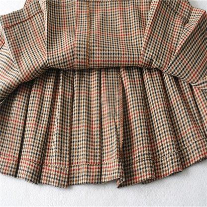 Retro Plaid Pleated Skirt - Your-Look