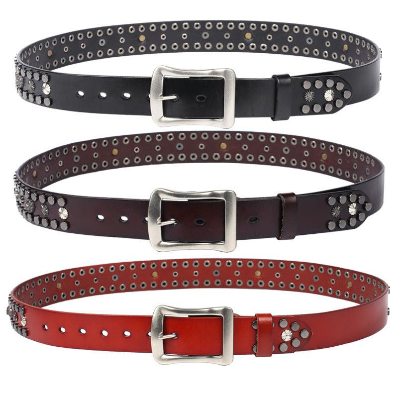 Rivet Punk Genuine Leather Belt