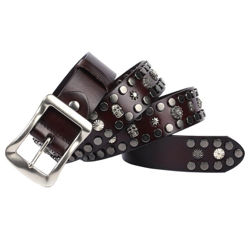 Rivet Punk Genuine Leather Belt