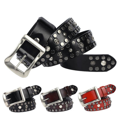 Rivet Punk Genuine Leather Belt