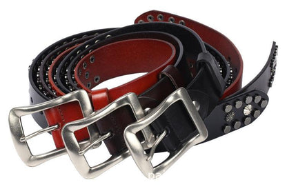 Rivet Punk Genuine Leather Belt