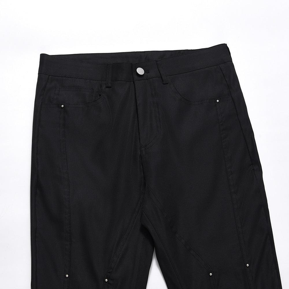 Rivet Slightly Flared Casual Men High Street Suit Pants - Fashion - Your-Look