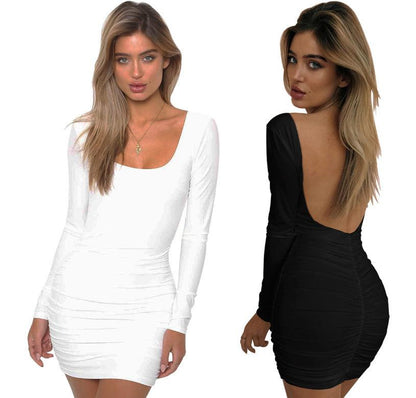 Sensually Alluring: Long Sleeve Sexy Nightclub Bag Hip Dress